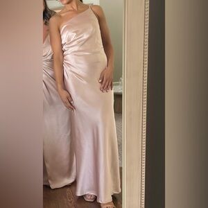 Revelry - Jade Satin Dress - Blush